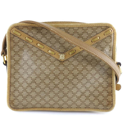 CELINE Shoulder Bag PVC Brown Macadam Women Used