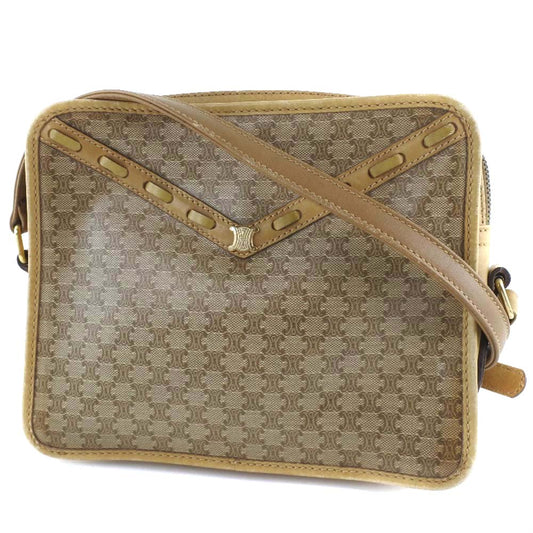 CELINE Shoulder Bag PVC Brown Macadam Women Used