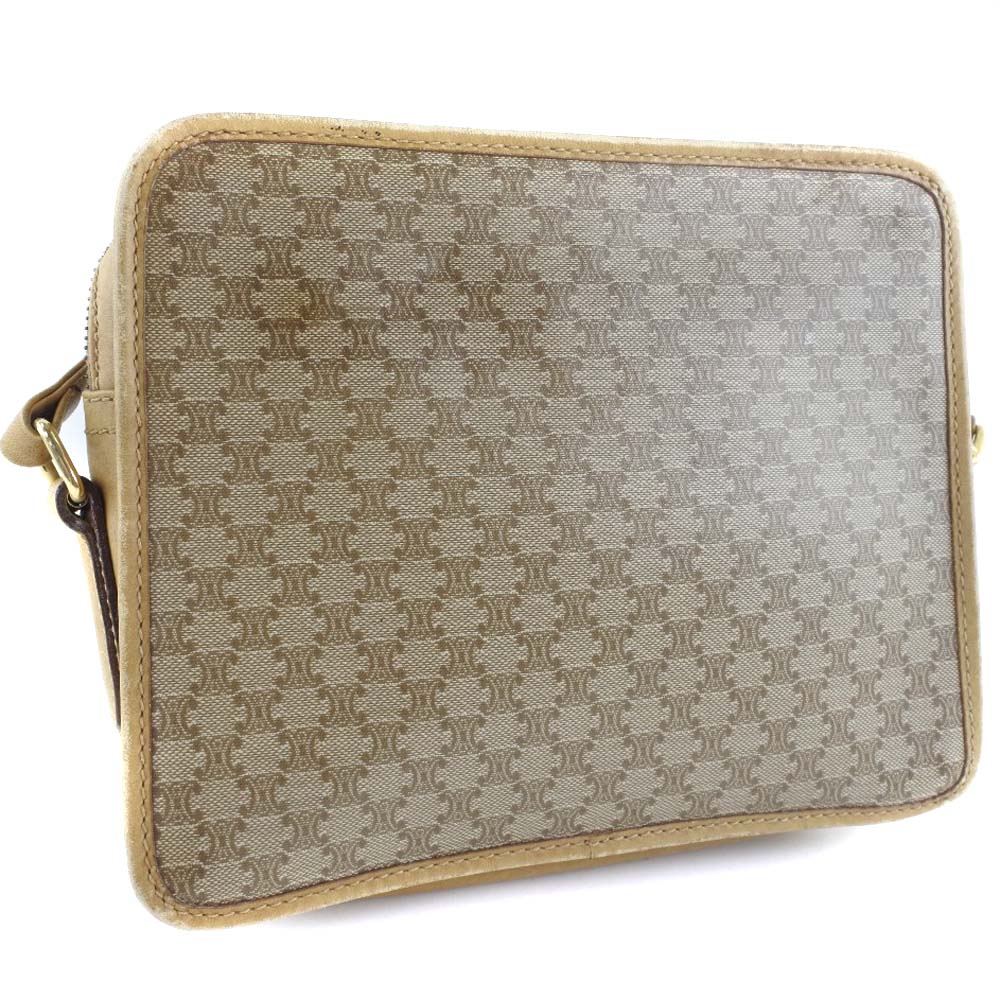 CELINE Shoulder Bag PVC Brown Macadam Women Used