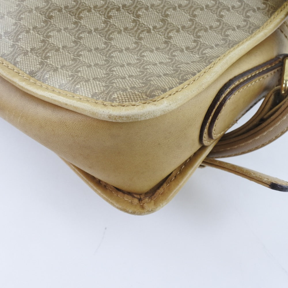 CELINE Shoulder Bag PVC Brown Macadam Women Used