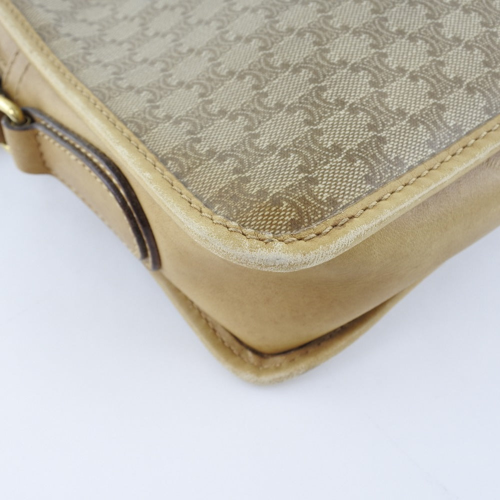 CELINE Shoulder Bag PVC Brown Macadam Women Used