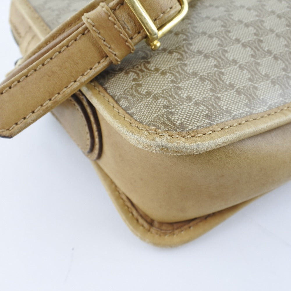CELINE Shoulder Bag PVC Brown Macadam Women Used