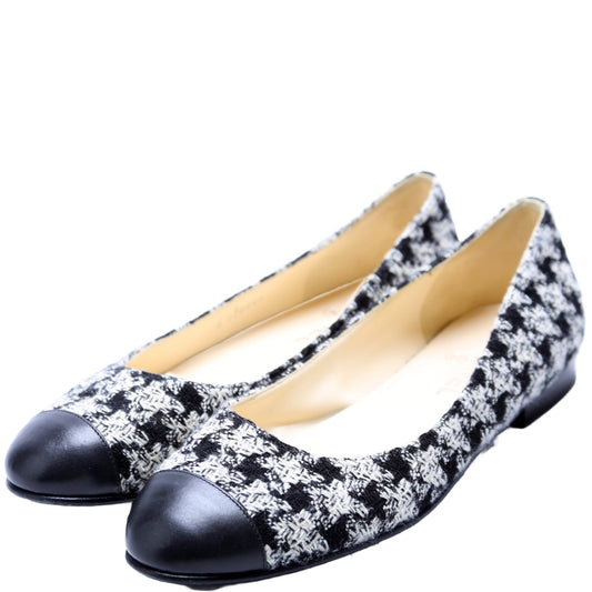 Chanel CC Tweed Ballet Flats Size 39