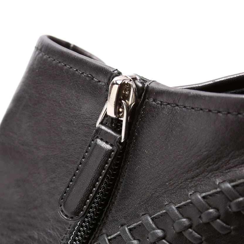 Cap Toe Leather Ankle Booties Size 38