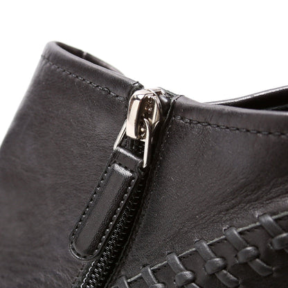 Cap Toe Leather Ankle Booties Size 38
