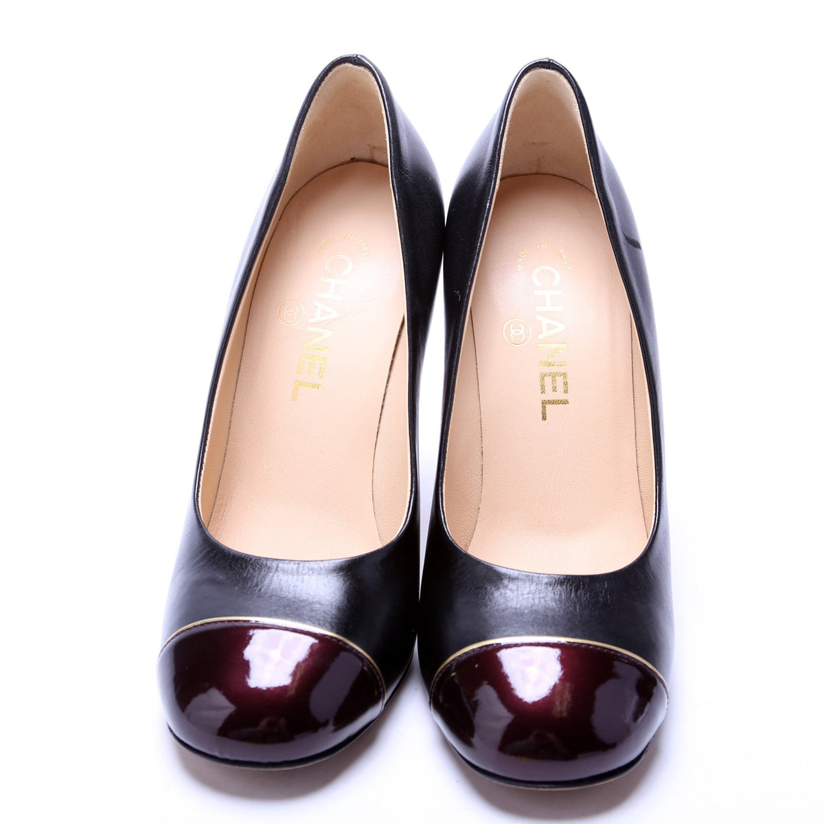 Cap Toe Leather Pumps Size 37