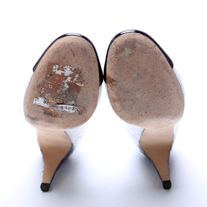 Cap Toe Quilted Pumps Size 39.5