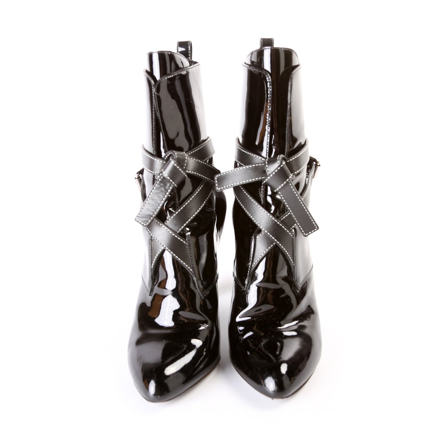 Wrap Leather Ankle Booties Size 38