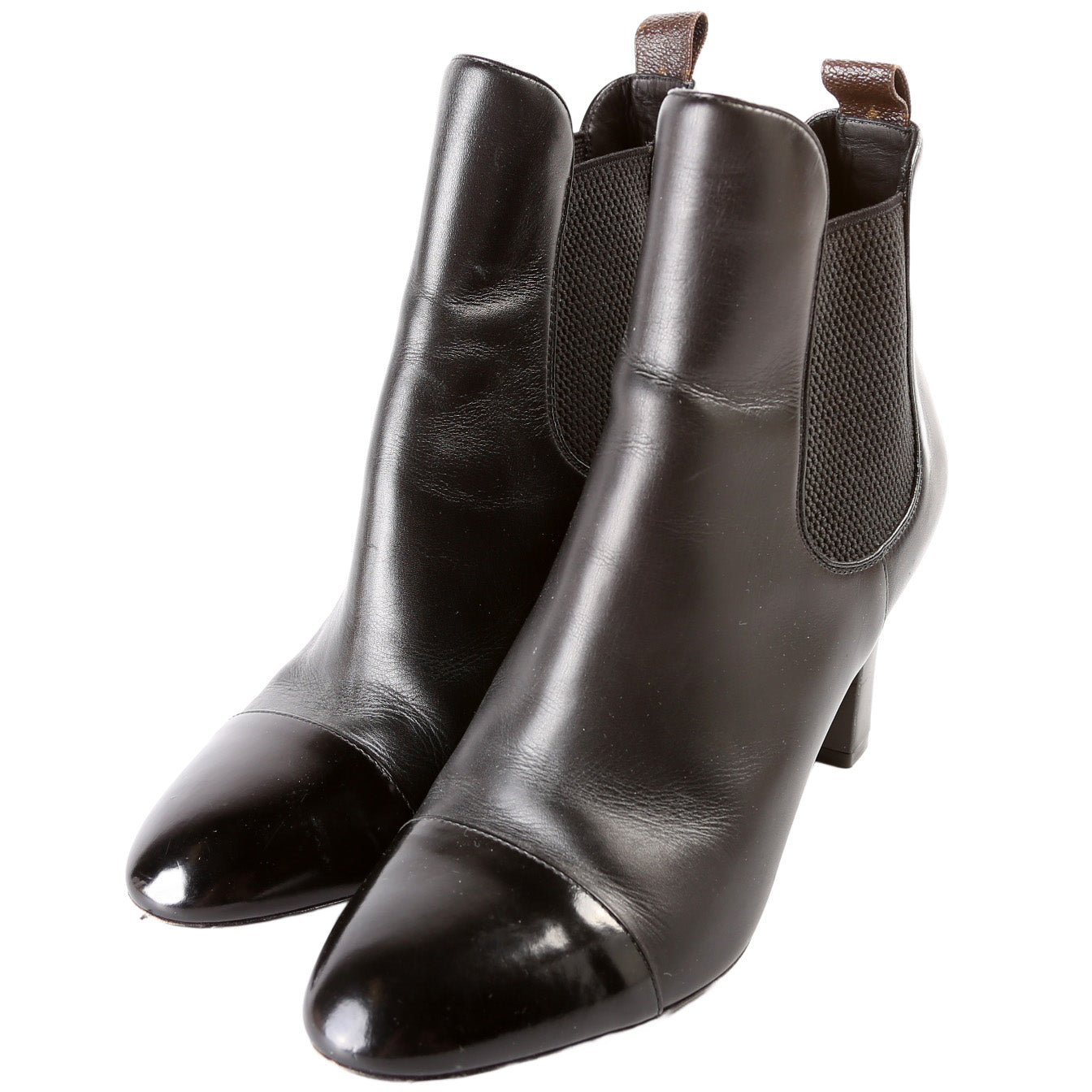 Cap Toe Leather Ankle Booties Size 39