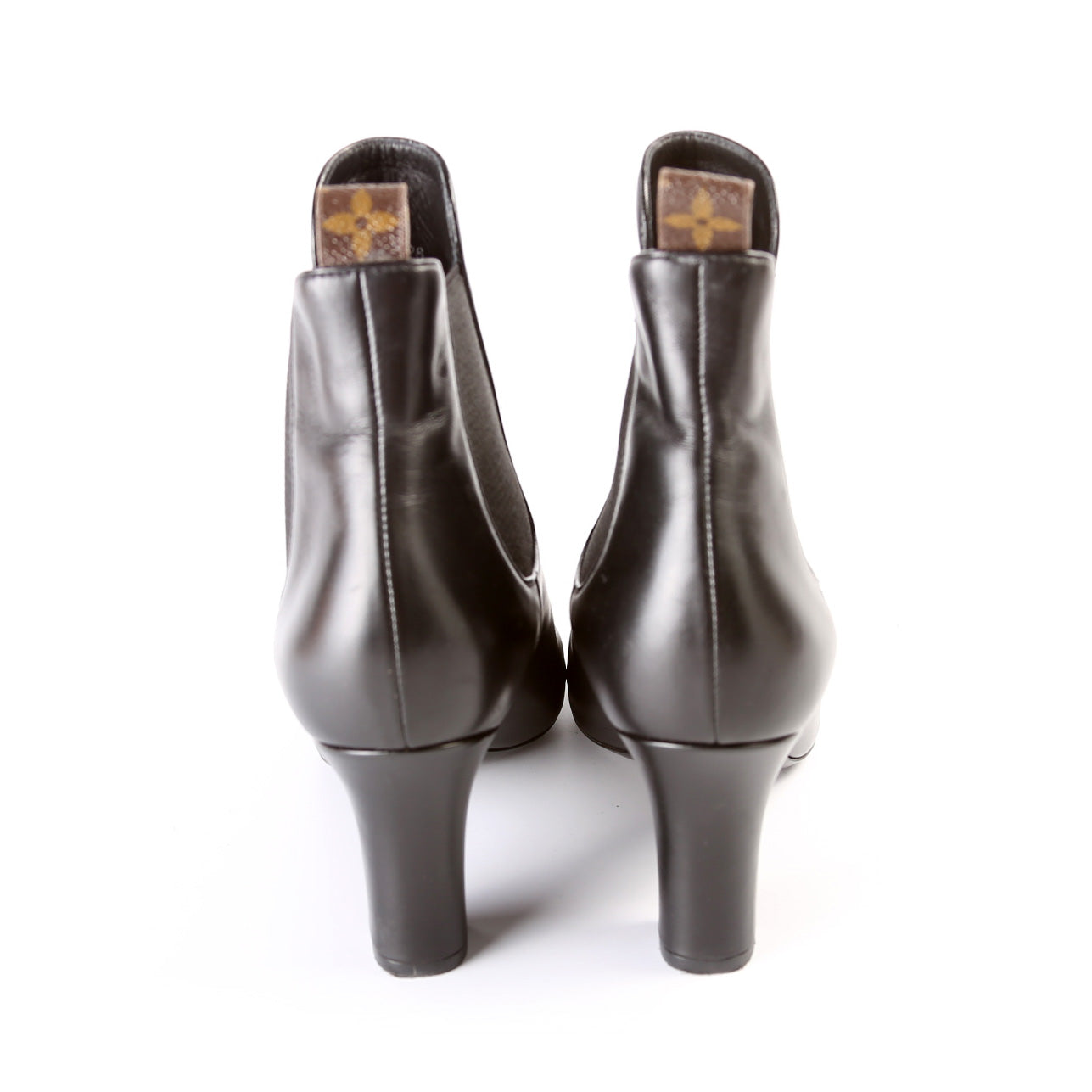 Cap Toe Leather Ankle Booties Size 39