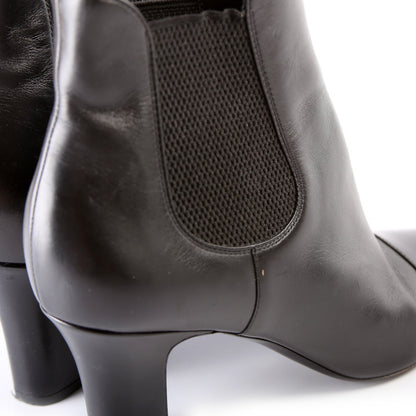 Cap Toe Leather Ankle Booties Size 39