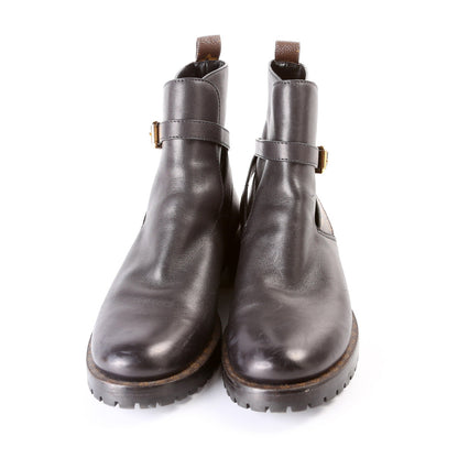 Leather Monogram Ankle Combat Boots Size 39