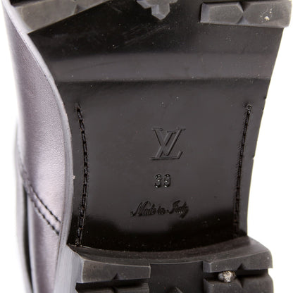 Leather Monogram Ankle Combat Boots Size 39