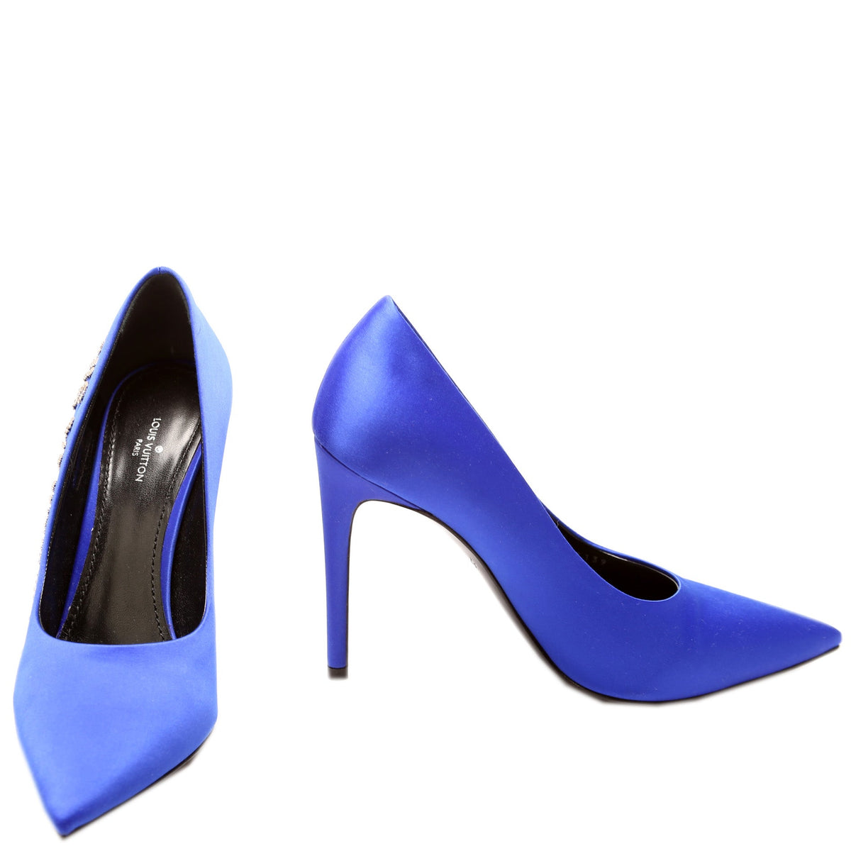 Crystal Logo Pointed Toe Pumps Size 38