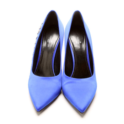 Crystal Logo Pointed Toe Pumps Size 38