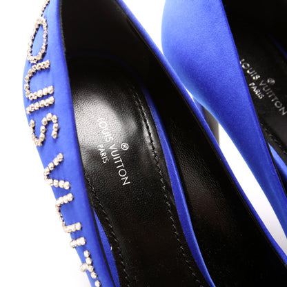 Crystal Logo Pointed Toe Pumps Size 38