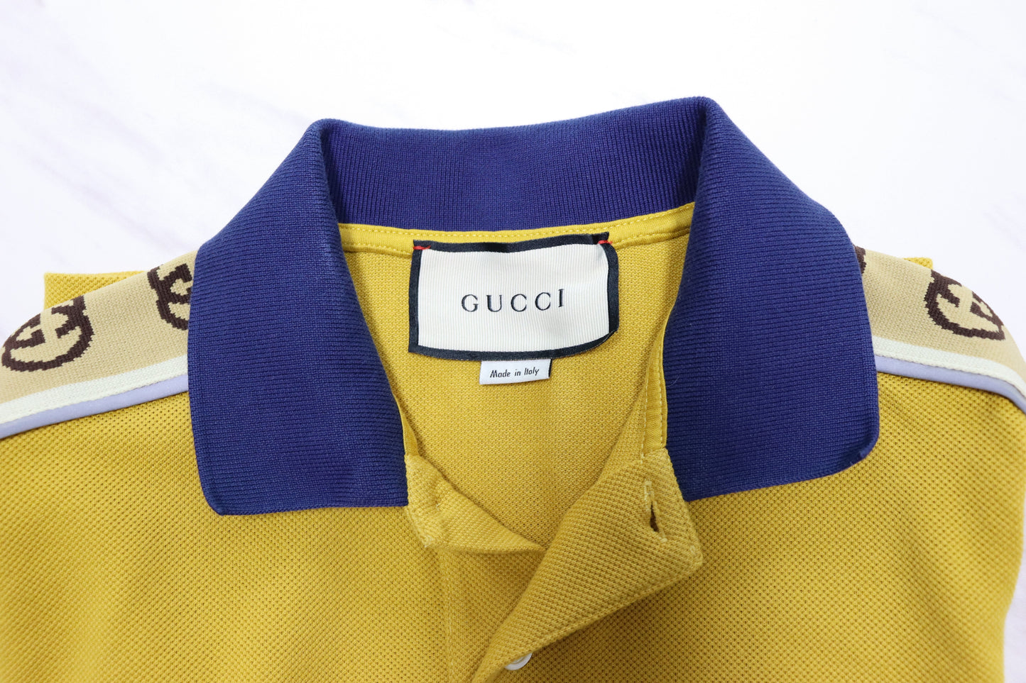 Gucci GG Band Detail Cotton Polo Shirt 71905355