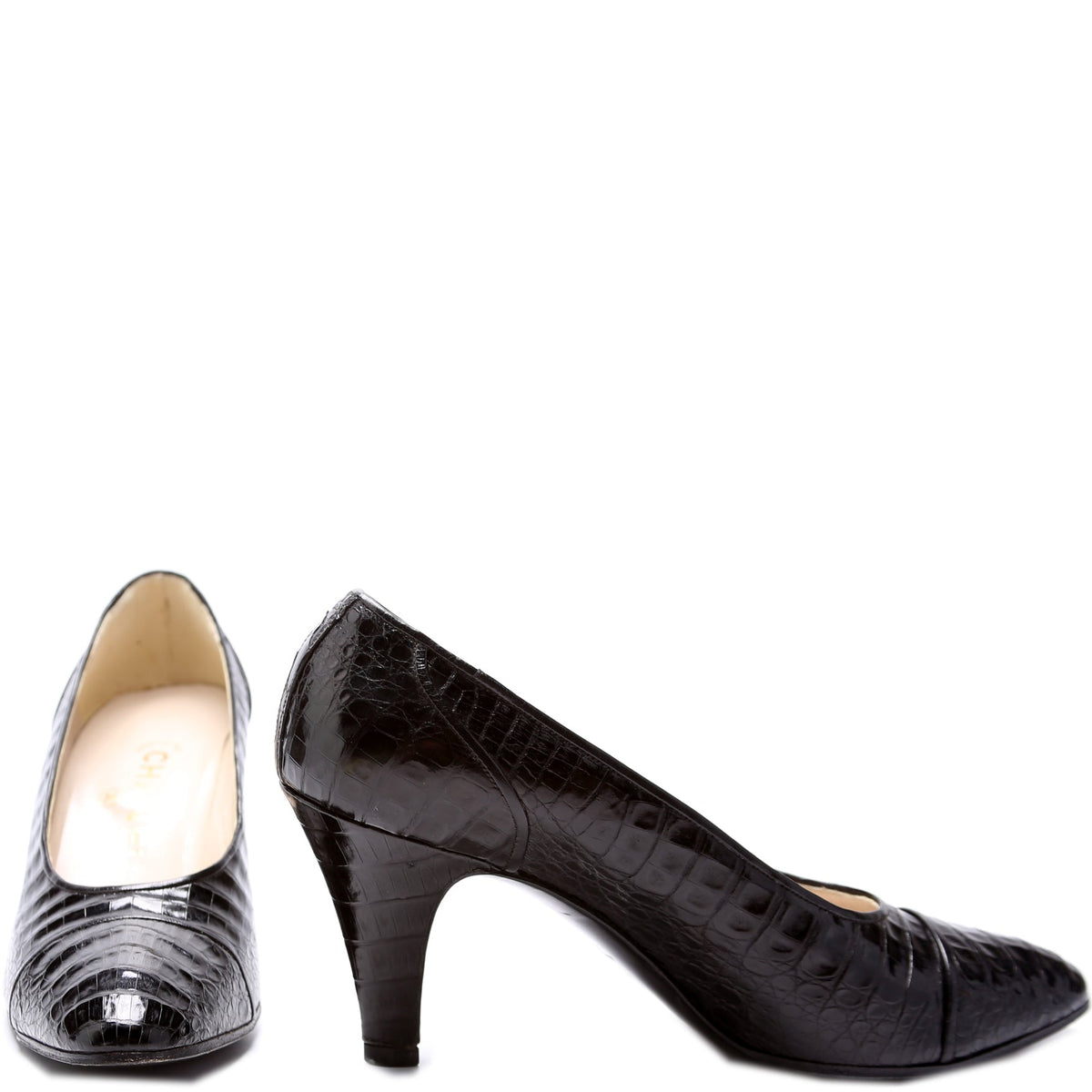 Chanel Pointed Toe Python Pumps Size 37.5