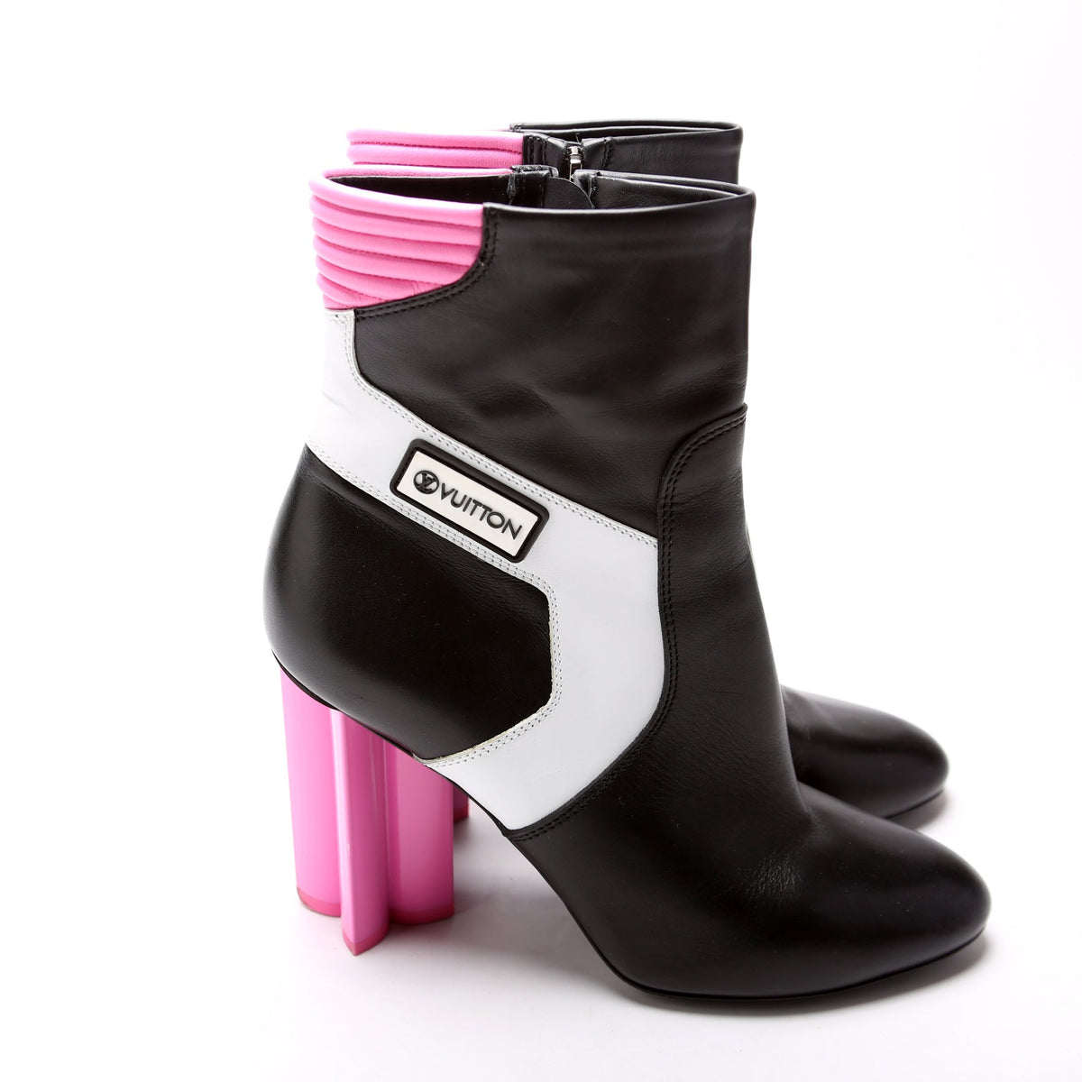Leather Silhouette Booties Size 38.5