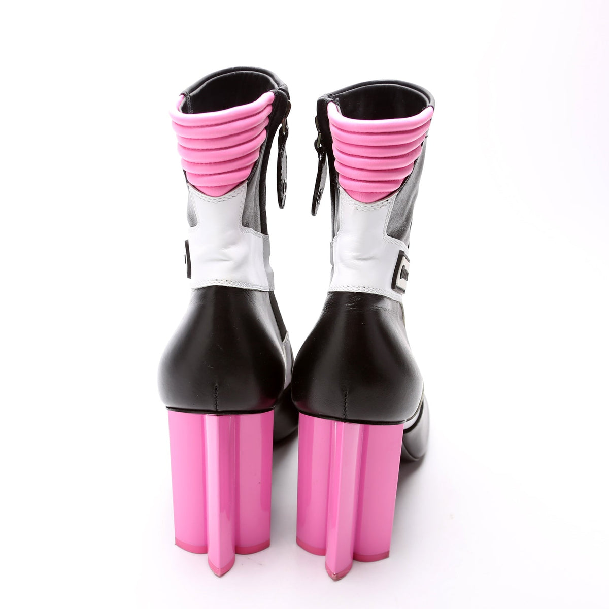 Leather Silhouette Booties Size 38.5