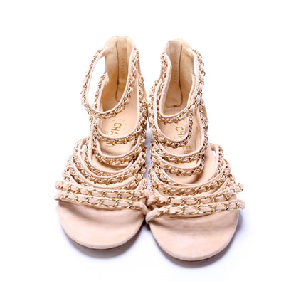 Suede Multi Chain Sandals Size 39