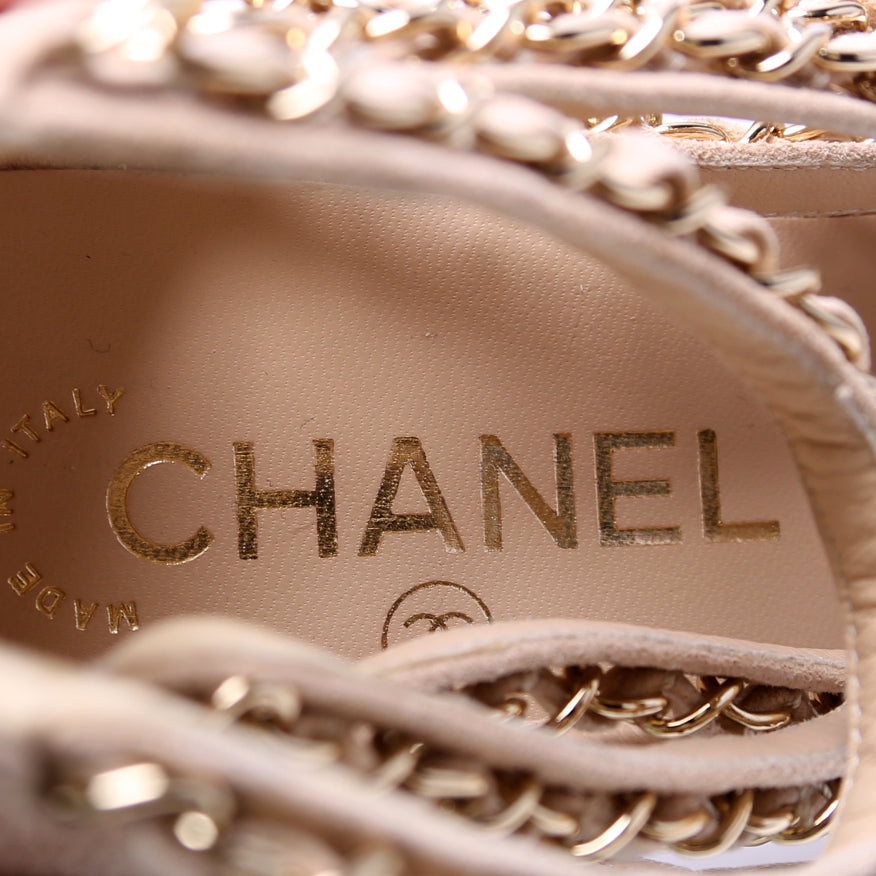 Suede Multi Chain Sandals Size 39