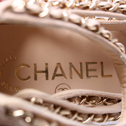 Suede Multi Chain Sandals Size 39