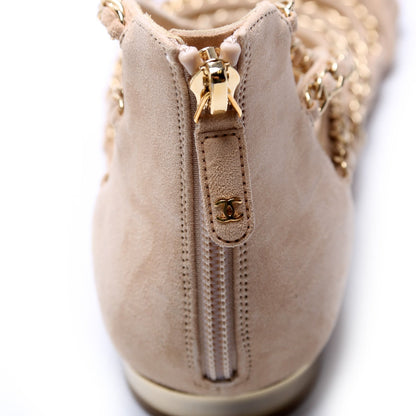 Suede Multi Chain Sandals Size 39