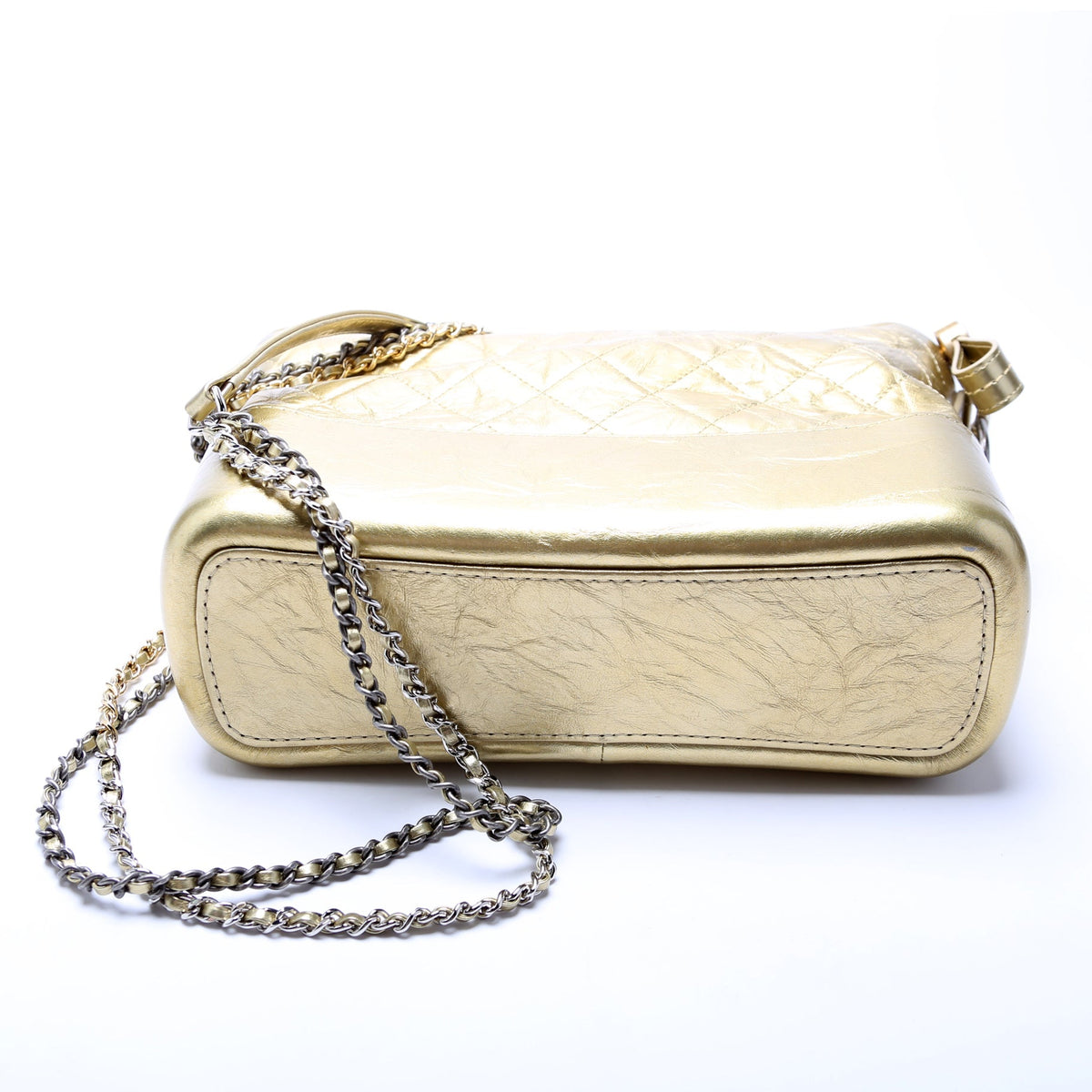 Gabrielle Hobo Medium Aged Metallic Calfskin