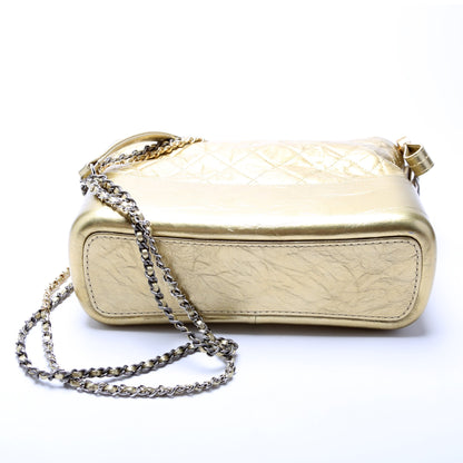 Gabrielle Hobo Medium Aged Metallic Calfskin
