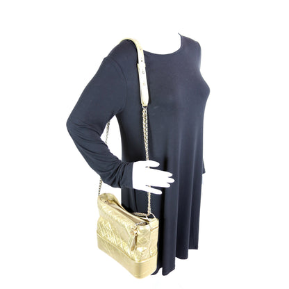 Gabrielle Hobo Medium Aged Metallic Calfskin