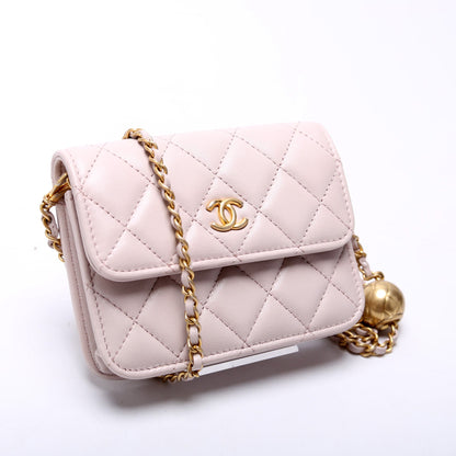 Pearl Crush Flap Clutch with Chain Lambskin 31M