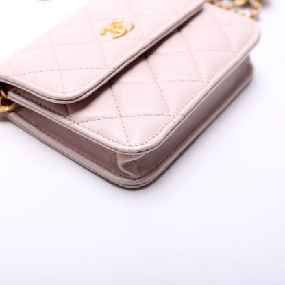 Pearl Crush Flap Clutch with Chain Lambskin 31M