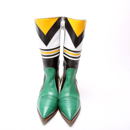 Leather Logo Boots Size 37