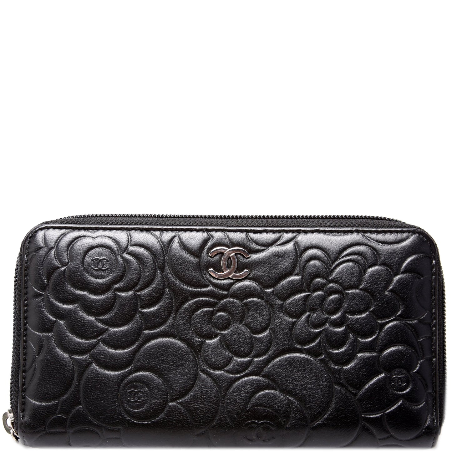 Camellia Zip Around Wallet Lambskin