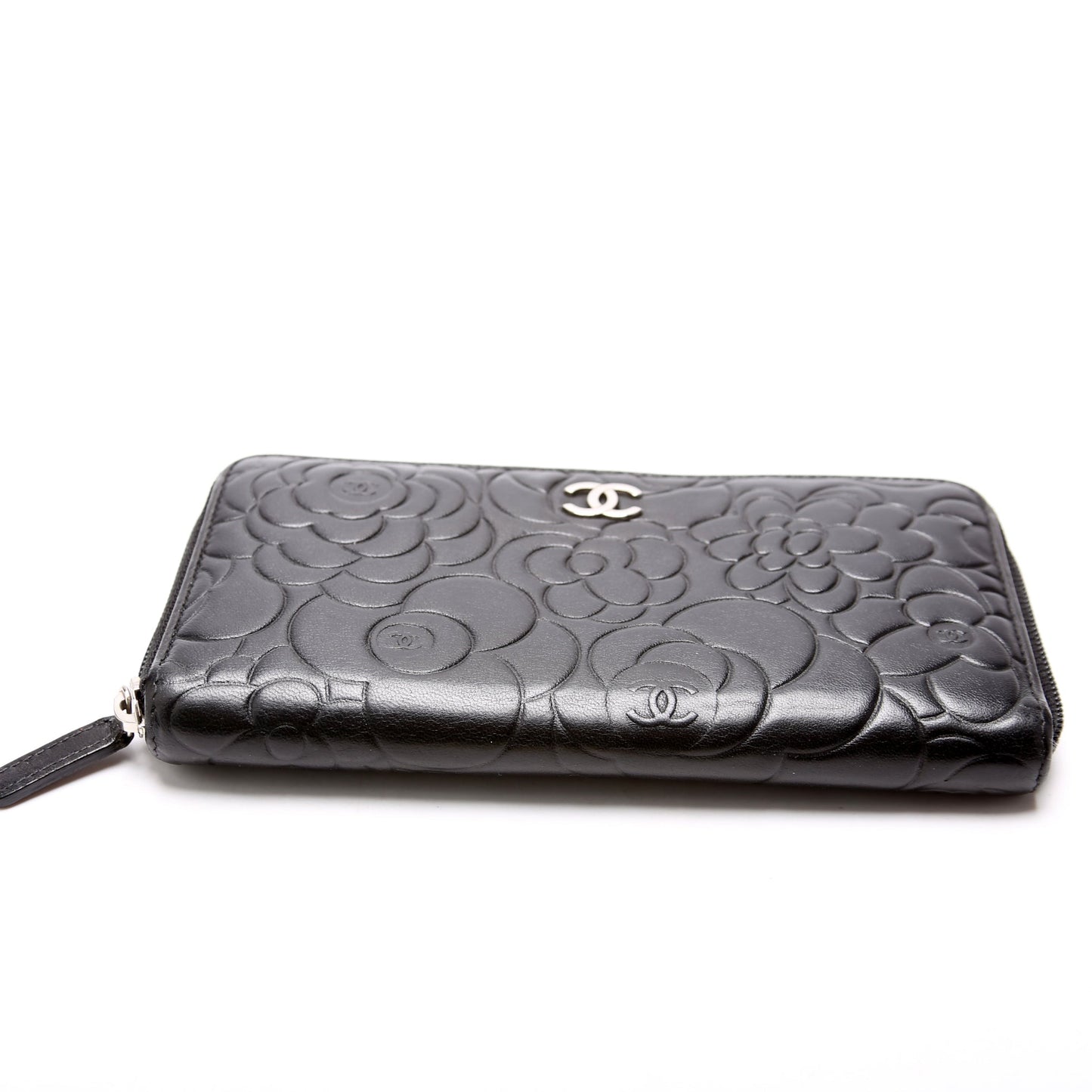 Camellia Zip Around Wallet Lambskin