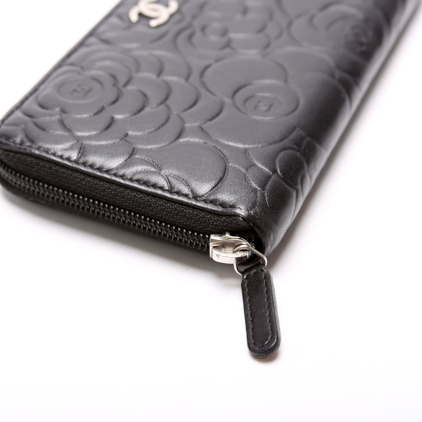 Camellia Zip Around Wallet Lambskin