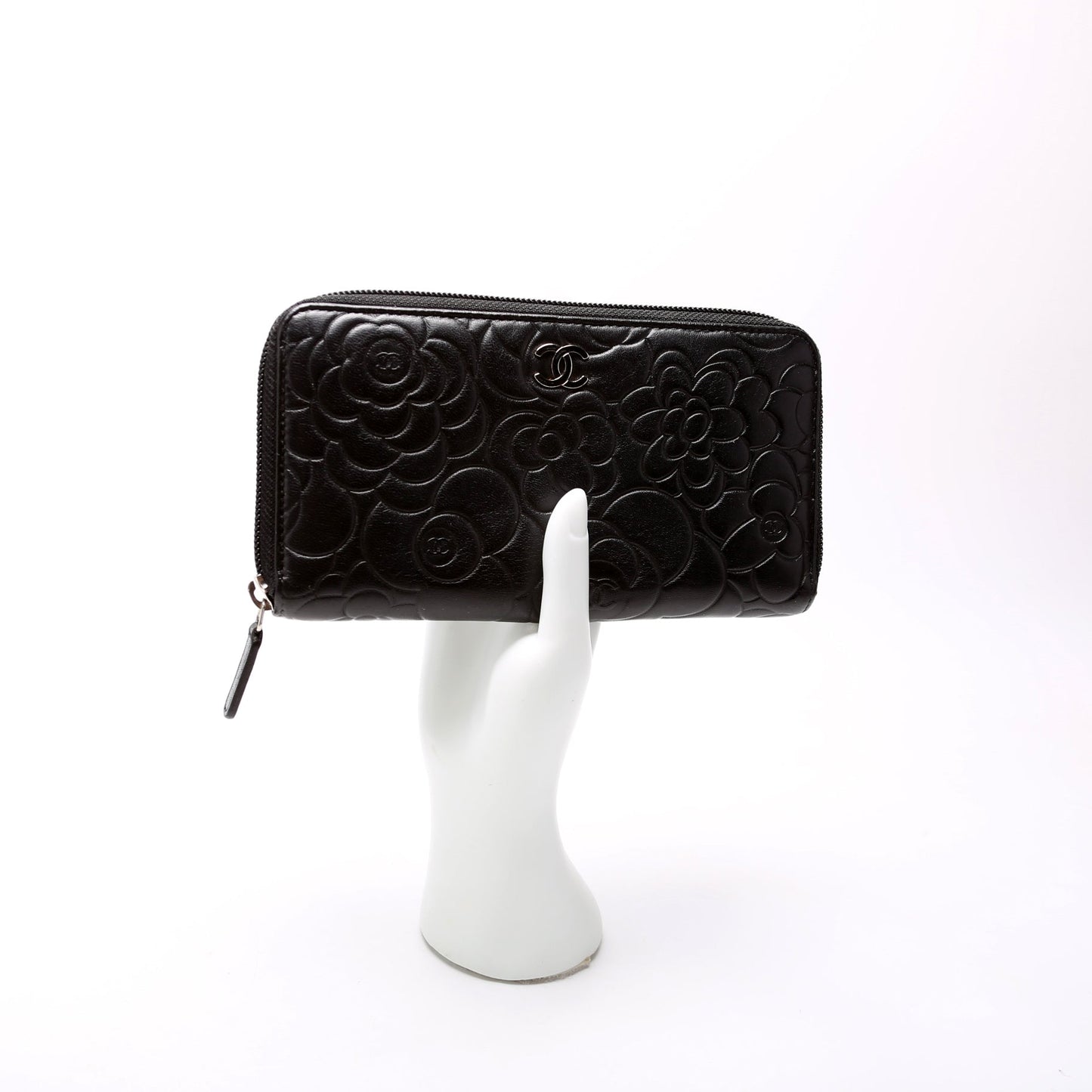 Camellia Zip Around Wallet Lambskin