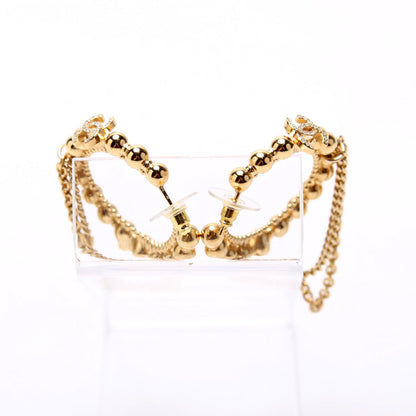 CC Crystal Beaded Hoop Earrings