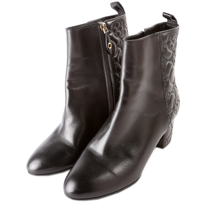 Quilted Leather Ankle Boots Size 37