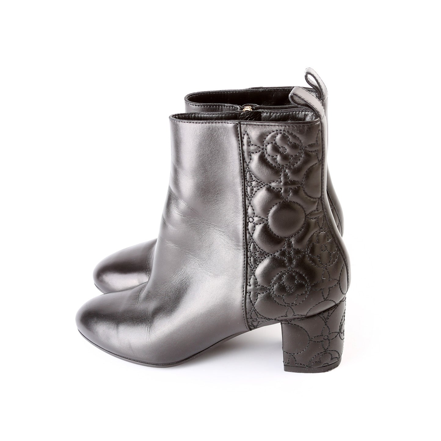 Quilted Leather Ankle Boots Size 37