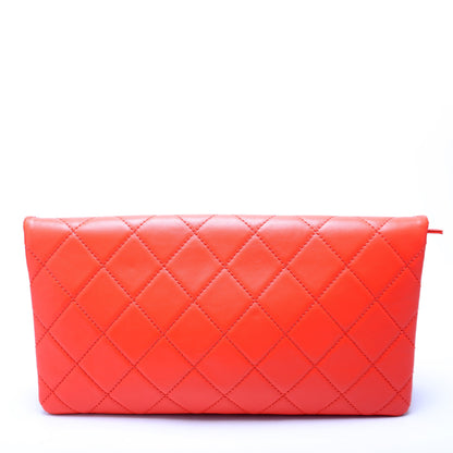 CC Fold Over Large Clutch Quilted Lambskin 25M