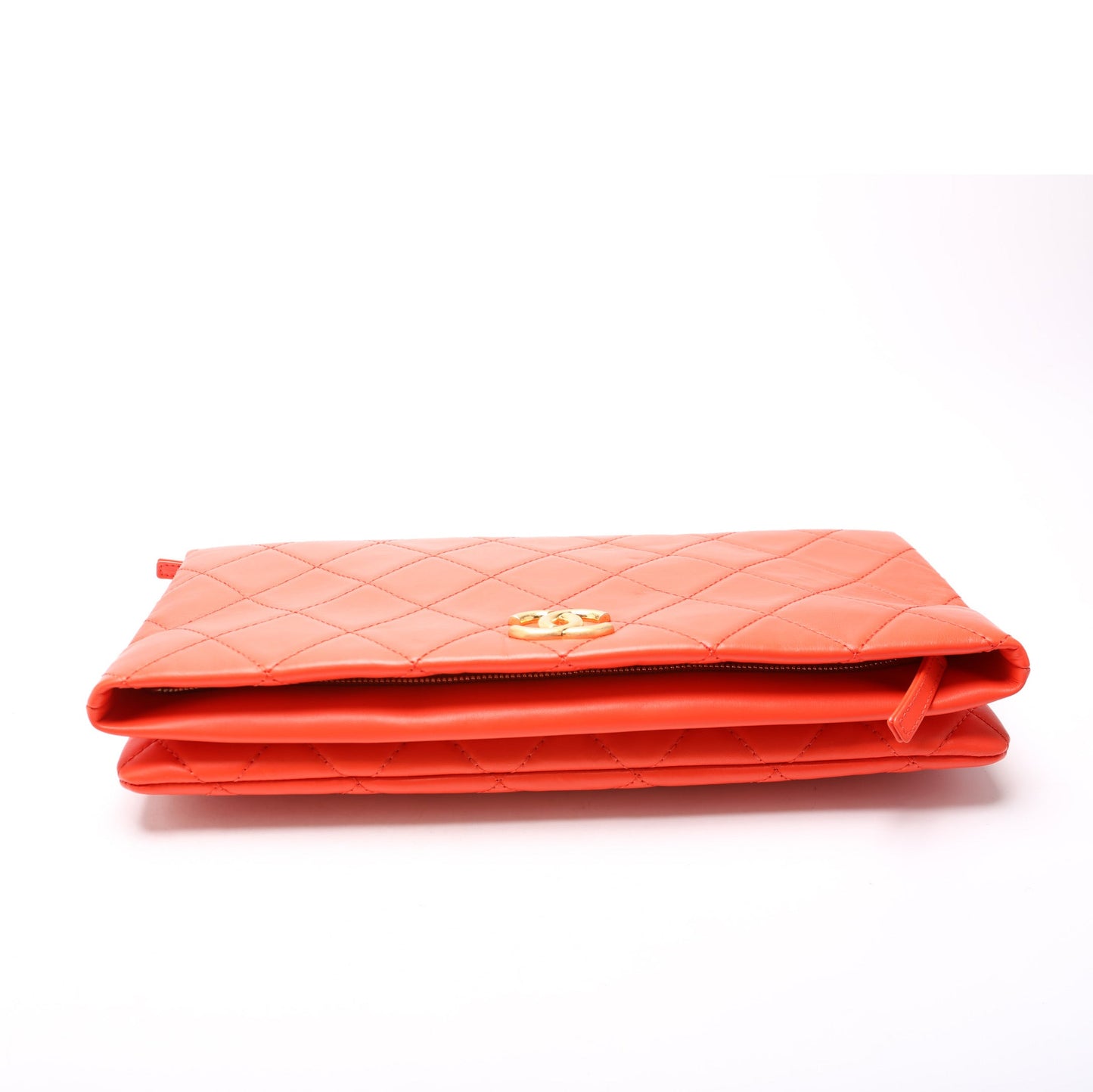 CC Fold Over Large Clutch Quilted Lambskin 25M