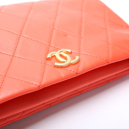 CC Fold Over Large Clutch Quilted Lambskin 25M