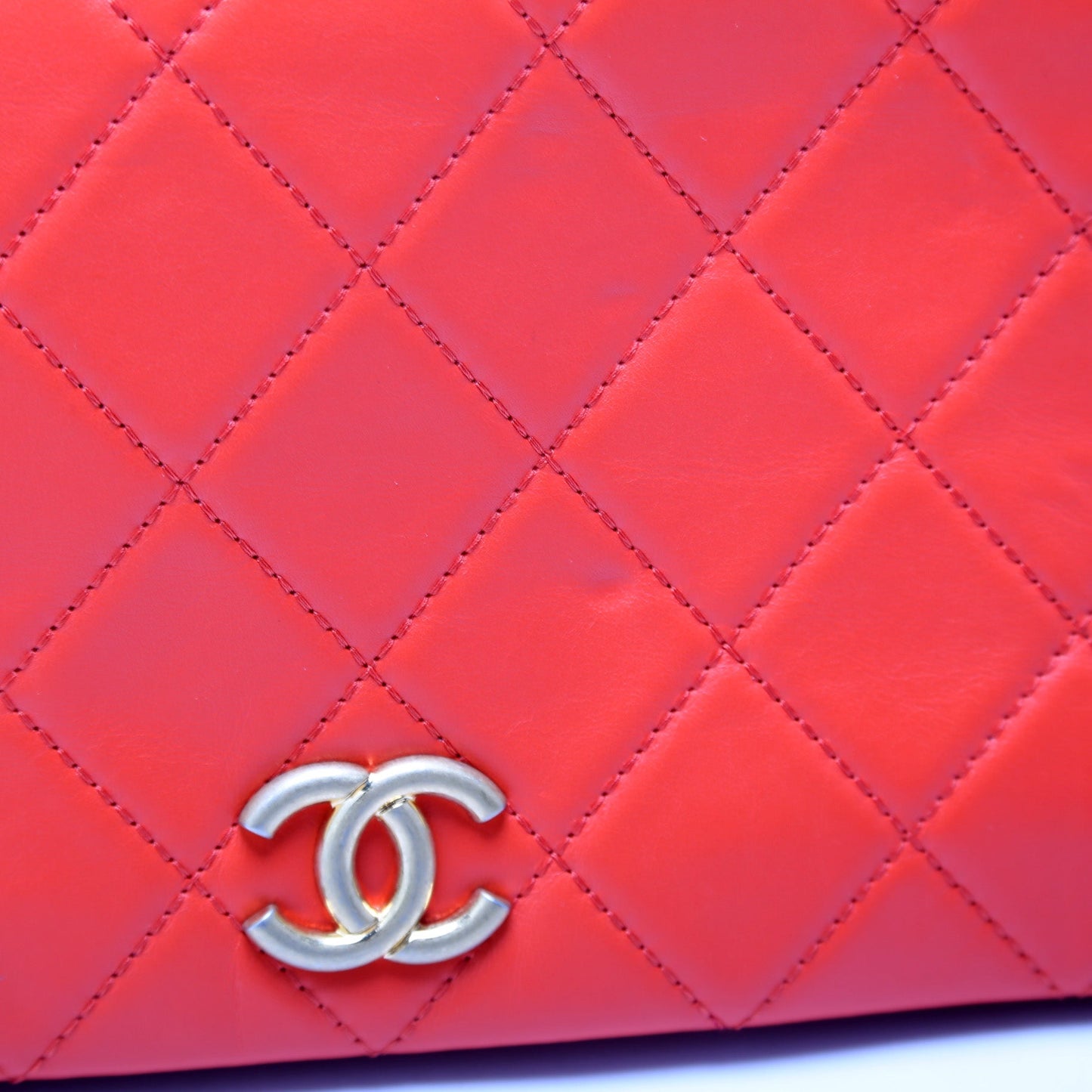 CC Fold Over Large Clutch Quilted Lambskin 25M