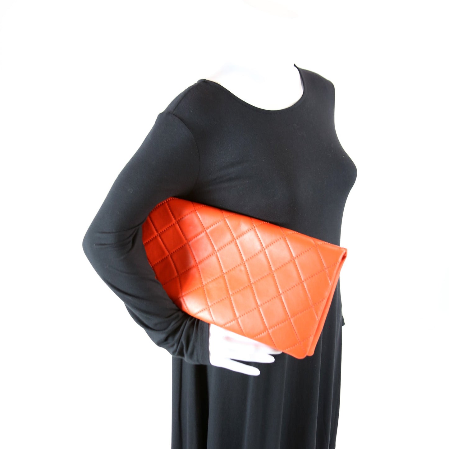CC Fold Over Large Clutch Quilted Lambskin 25M