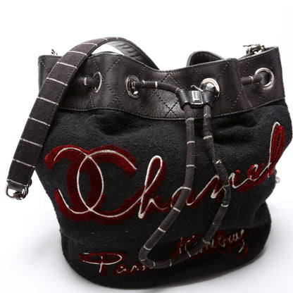 Paris-Hamburg Drawstring Bucket Bag Black