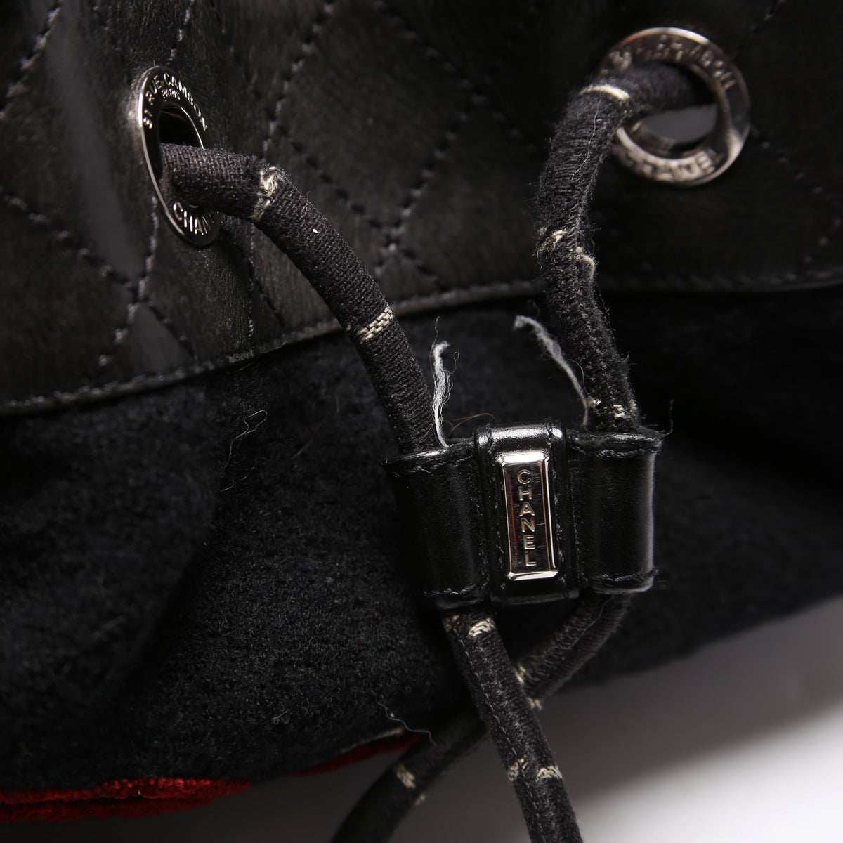 Paris-Hamburg Drawstring Bucket Bag Black