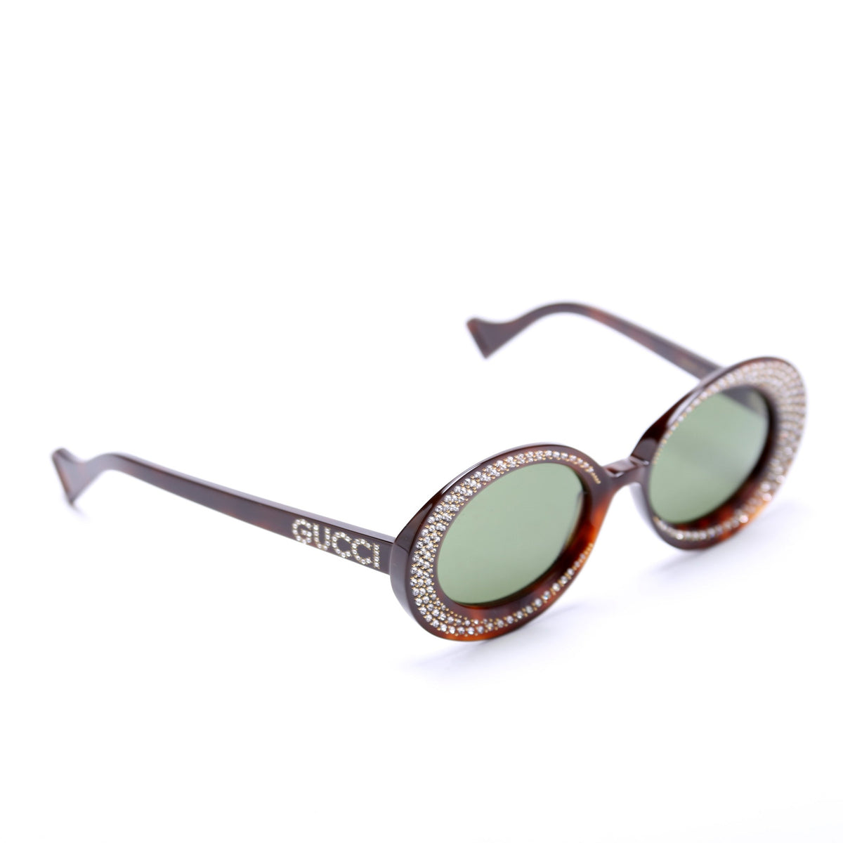 GG0618S Crystal Oval Acetate Sunglasses