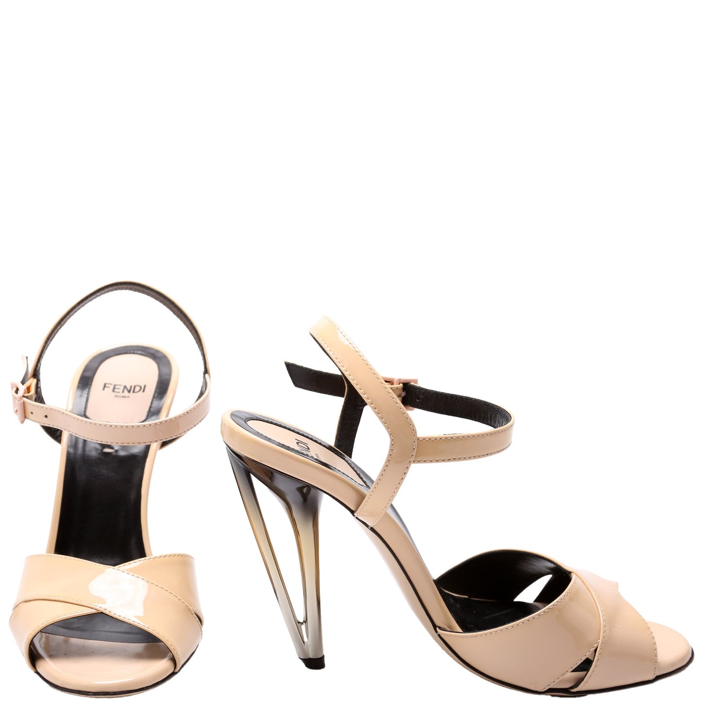 Patent Leather Heeled Sandal Size 36